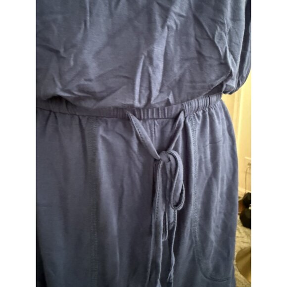 Reoria Navy Drawstring Waist Sleeveless Romper With Pockets Womens Size M - Picture 7 of 10